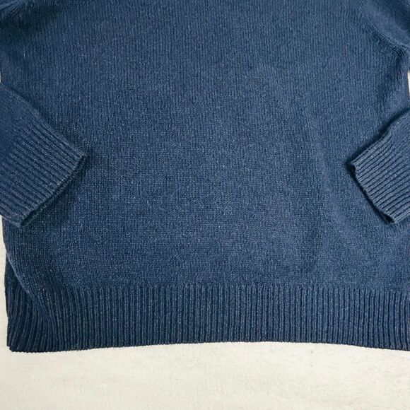 NWT Gap Wool Sweater Size XL Navy Blue‎ Angora Patchwork Textured V-Neck Preppy - Picture 5 of 16